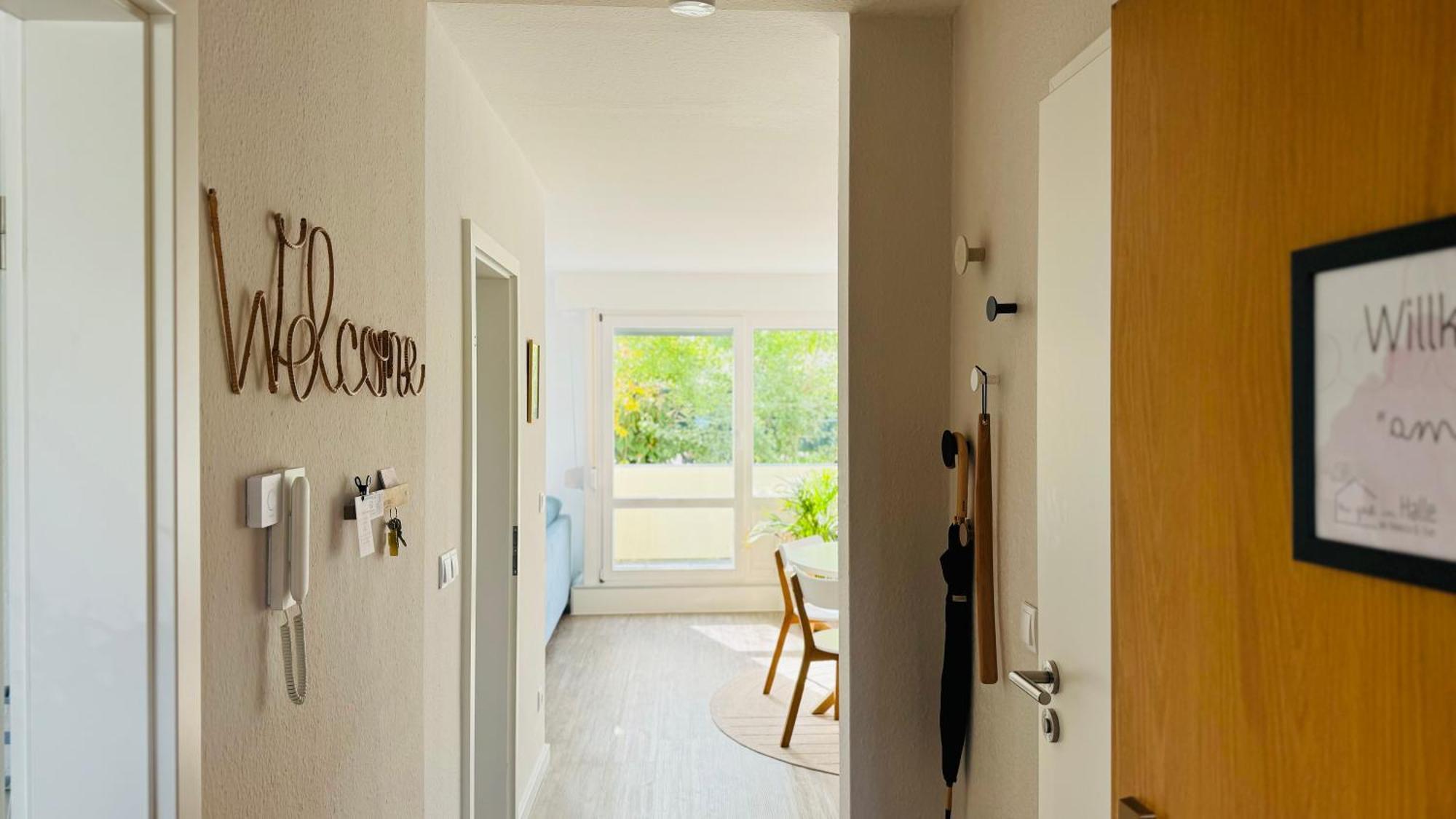 Fewo Am Park - 4P, Boxspringbett, Balkon, Smarttv, Gesundbrunnen, Familienfreundlich Halle  Exteriér fotografie